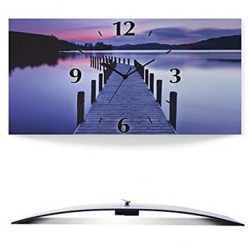 Artland Wanduhr Panorama Steg Coniston Water (3D Optik gebogen, mit Quarz- oder Funkuhrwerk, versch. Größen)