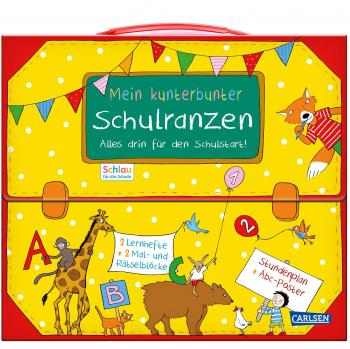 Schlau für die Schule: Schlau für die Schule: Mein kunterbunter Schulranzen (Buch-Set für den Schulstart): Mit 2 Lernheften, 2 Mal- und Rätselblöcken, Stundenplan und Abc-Miniposter