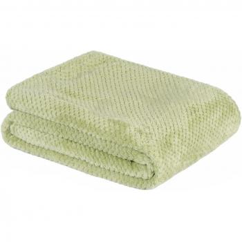 Sage Green Honeycomb Waffle Mink Throw - 240cm