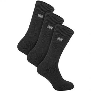 3 Pairs Thick Brushed Inside Winter Thermal Socks with Comfort Top