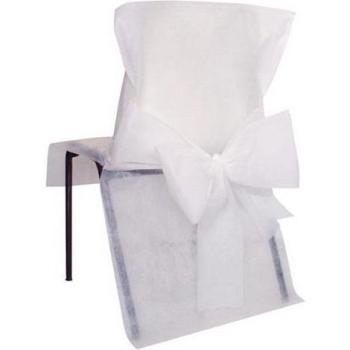 Housse de Chaise Chic avec Noeud Blanc