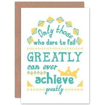 Great Achievement White Quote & Encouragement Card