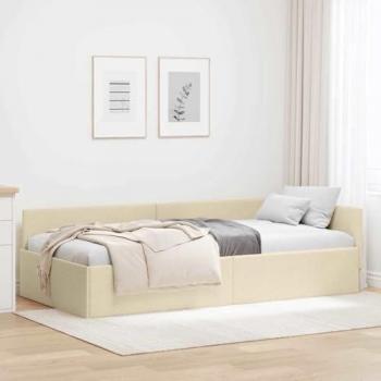 Cornice angolare matrimoniale con testiera crema 100x200 cm