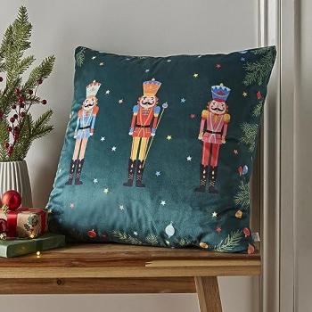 Catherine Lansfield Christmas Nutcracker Soft Touch Light Up Cushion