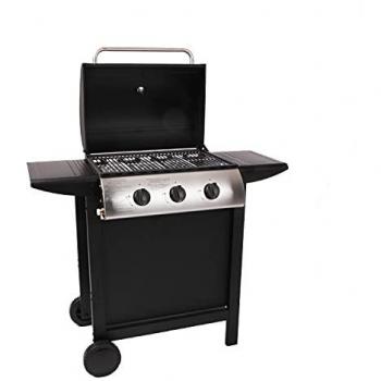 Lofoten - Barbecue a gas da esterno 3 fuochi - Potenza 8,4 kW - Chiusura cappa con termometro - 2 Griglie in acciaio cromato, 2 ripiani laterali