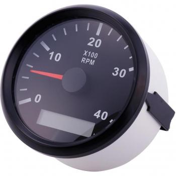 85mm 4000RPM LED Tachometer with Hourmeter for Diesel Engines 12V/24V