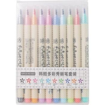 Marqueurs colorés et brosses d'art pour papeterie scolaire