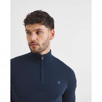 Pull Williams River à glissière marine 3XL en coton bio