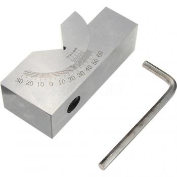 Precision Mini Adjustable Angle V Block Milling 75x25x32mm (0° to 60°)
