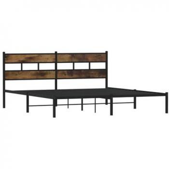 VidaXL Metallbett ohne Matratze Räuchereiche 200x200 cm