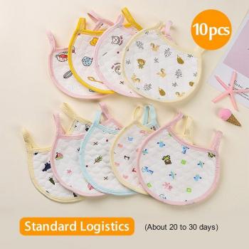 10PCS Waterproof Baby Bibs 3D Thick Cotton for Kids