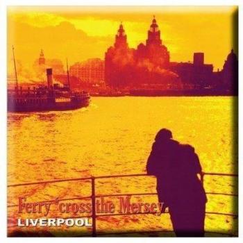 Kühlschrankmagnet „Ferry Cross The Mersey“ in Grau/Gold