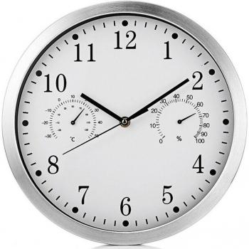 Reloj de Pared de Cuarzo con Arte 3D y Higrómetro de Lujo