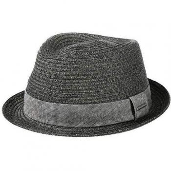 Reidton Toyo Trilby Straw Hat by Stetson, Anthracite, Female, Size M (56-57 cm)