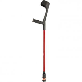 Flexyfoot Open Cuff Soft Grip Fixed Crutch in Red - Single