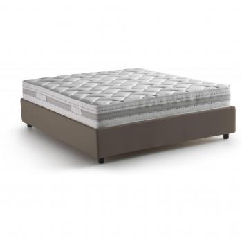 TALAMO LETTO MATRIMONIALE CON CONTENITORE ECOPIELLE 140X190 TORTORA