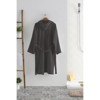 Albornoz Gris de Terciopelo con Capucha 400gr