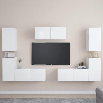 Mueble de salón TV 7 piezas madera ingeniería