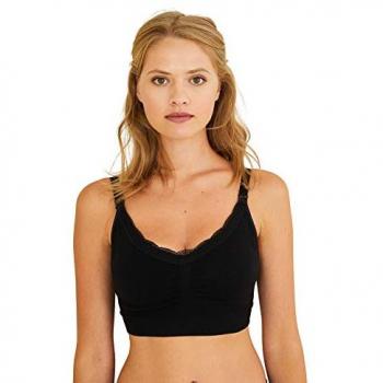 Soutien-gorge d'allaitement sans couture en dentelle noir VERTBAUDET