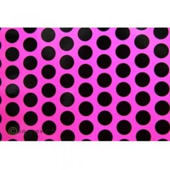 Pellicola adesiva Orastick Fun 1 Fluorescente Rosa e Nero 2m x 60cm