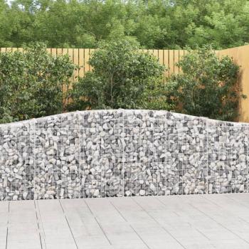 VidaXL Arched Gabion Baskets 2 pcs 400x30x80/100 cm Galvanised Iron