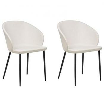 Beliani - Vintage Style Light Beige Dining Chair Set with Armrests