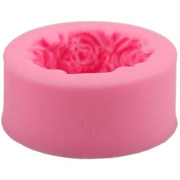 Round Rose Flower Candle Mold