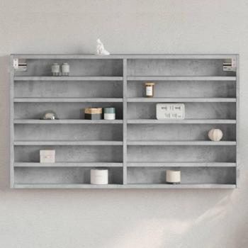 VIDAXL Armadietto Vetrina Grigio Cemento 100x8,5x58 cm Multistrato 856043
