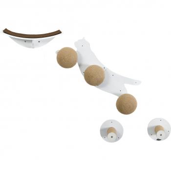PawHut Cat Wall Furniture with Scratching Posts (4-Piece)