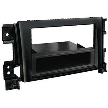 Support autoradio 1DIN noir pour Suzuki Grand Vitara II ap05 avec vide poche