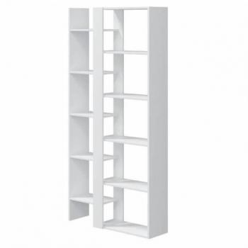 Scaffale Mykonos 11 ripiani design moderno bianco 162x78x25
