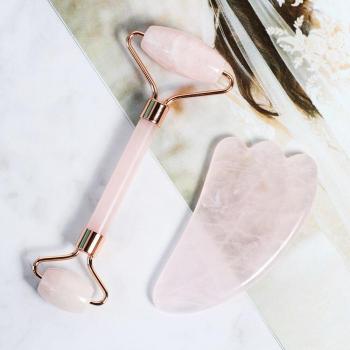 Double-Ended Rose Quartz Face Massager