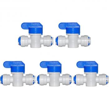 Conjunto de 5 Válvulas de Bola 3/8 con Conexión Rápida para Agua Purificada