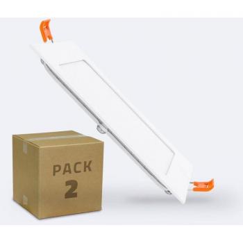 Lámpara LED 9W Cuadrada SuperSlim 135x135 mm – Paquete de 2 unidades, 4000K Blanco Neutro