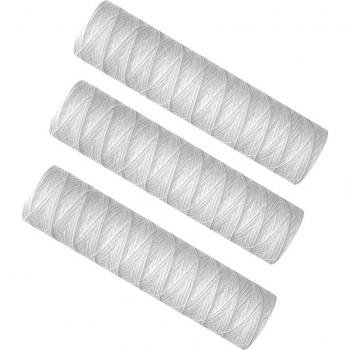 10-Inch String Wound Filter Cartridge, 3-Pack, 5 Micron PP Cotton Water Purifier