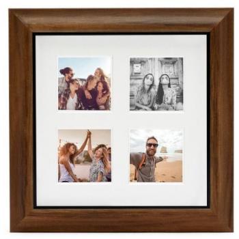 Square Teak Photo Box