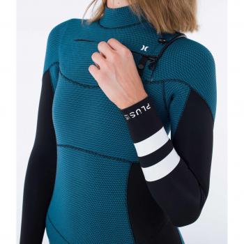 Hurley wetsuit femenino de alta resistencia, cremallera en pecho, manga larga, talla 4/3 mm