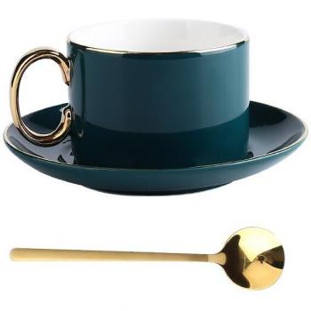Luxury Ceramic Coffee and Tea Mug Set with Saucer - Espresso, Cappuccino, and Dining Collection Bb50