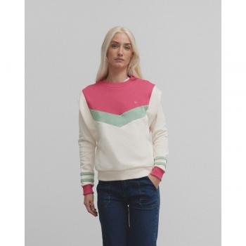 Sudadera Tricolor Hombreras Rosa