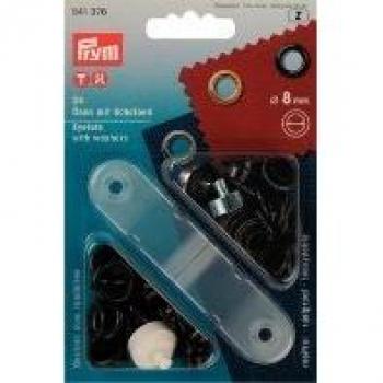 Brass Grommets and Washers 8mm Blackened - 24 Count