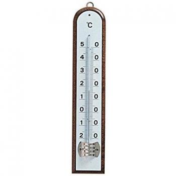 Fraschetti - Termometro monocolonna da parete legno noce per interni mm 200x38 (00379)