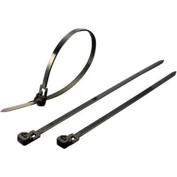 Serre-câbles crantage intérieur 250 mm noir 100 pcs