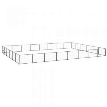 Black Dog Kennel by Vidaxl with a Size of 48 m² and Made of Steel