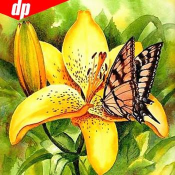 Funkelnde Blumen und Schmetterlinge 5D Diamantmalerei