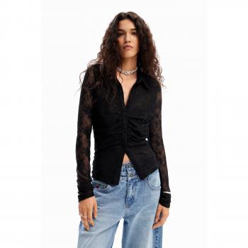 Blusa de Encaje Floral Desigual para Mujer