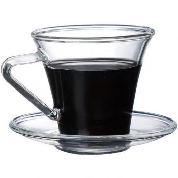 Taza de Espresso de Vidrio Borosilicato con Platillo Engrosado
