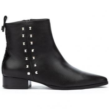 Botines de mujer Martinelli en piel negra con cremallera y tachas
