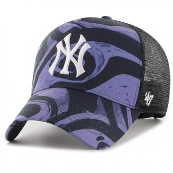Gorra Trucker 47 Brand MLB Yankees Enamel Twist Morado - Visera Curva - Hombre