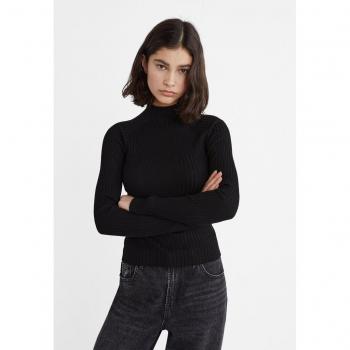 Stradivarius weiblicher Pullover mit halbhohem Kragen – Schwarz, M