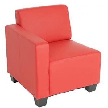 Élément latéral gauche Lyon - Canapé modulaire - Simili-cuir rouge